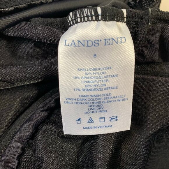 Lands' End black strappy tankini with underwire - Size 8 - Picture 7 of 10